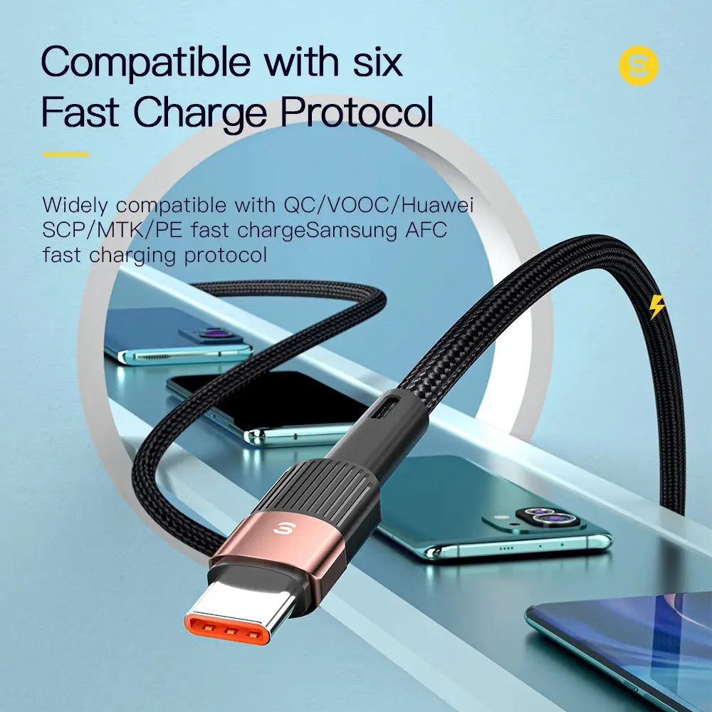Essager-Cable USB tipo C de carga rápida para móvil, Cable de datos para Realme, Huawei P30 Pro, 66W, cargador de USB-C, Samsung Oneplus, Poco F3 - La zona Apple