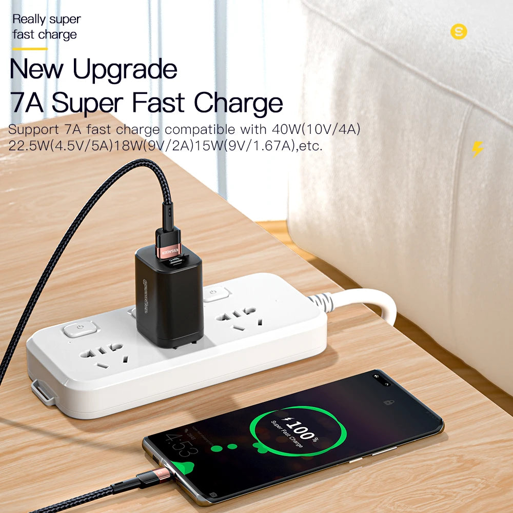 Essager-Cable USB tipo C de carga rápida para móvil, Cable de datos para Realme, Huawei P30 Pro, 66W, cargador de USB-C, Samsung Oneplus, Poco F3 - La zona Apple