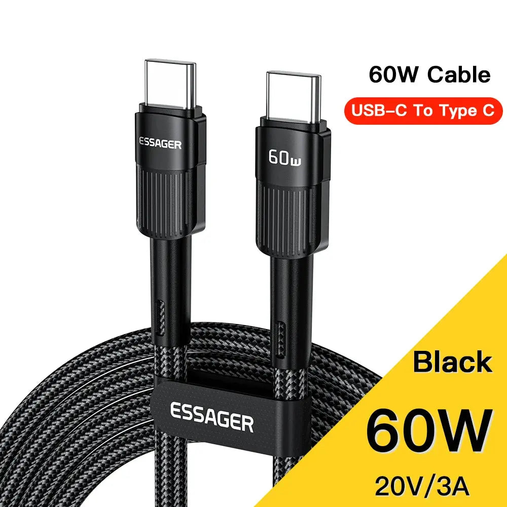 Essager-Cable USB tipo C de carga rápida para móvil, Cable de datos para Realme, Huawei P30 Pro, 66W, cargador de USB-C, Samsung Oneplus, Poco F3 - La zona Apple