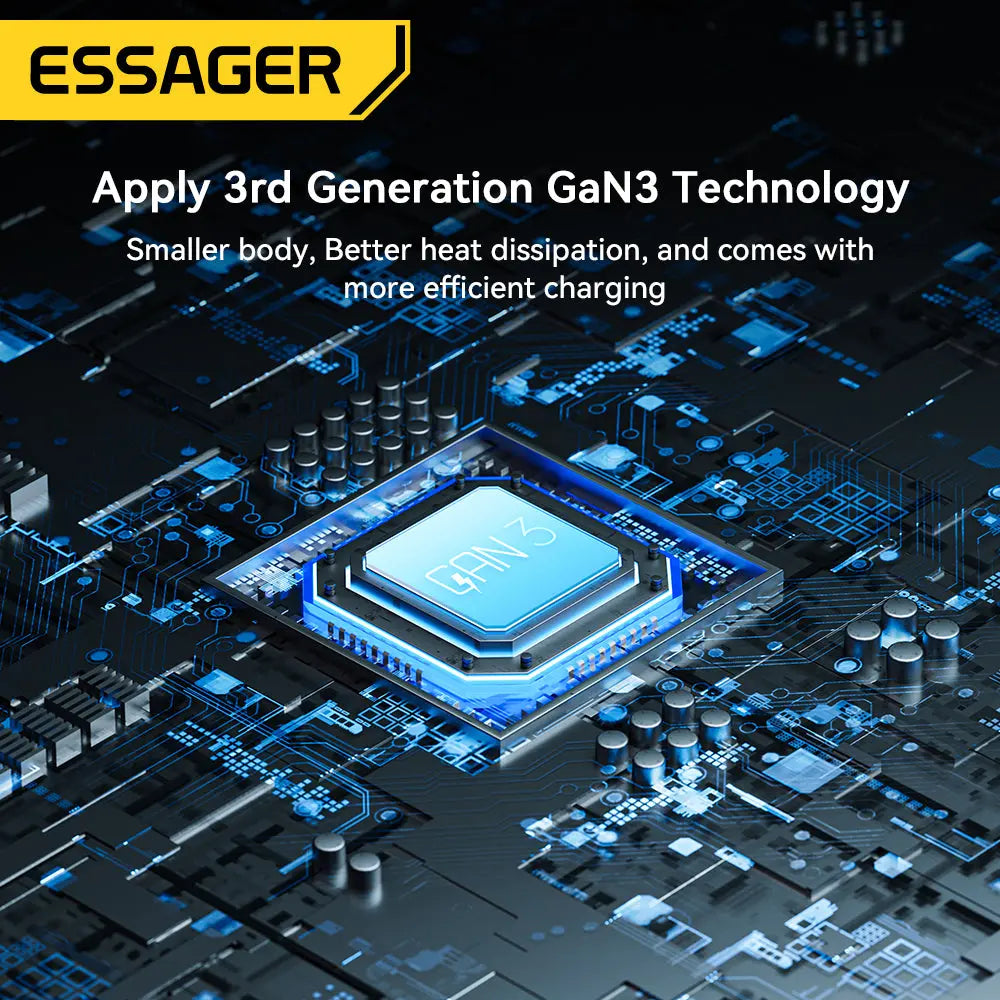 Essager-cargador rápido GaN de 33W PD, Cargador USB tipo C para iPhone 14, 13 Pro Max, Macbook, Xiaomi alidrosip