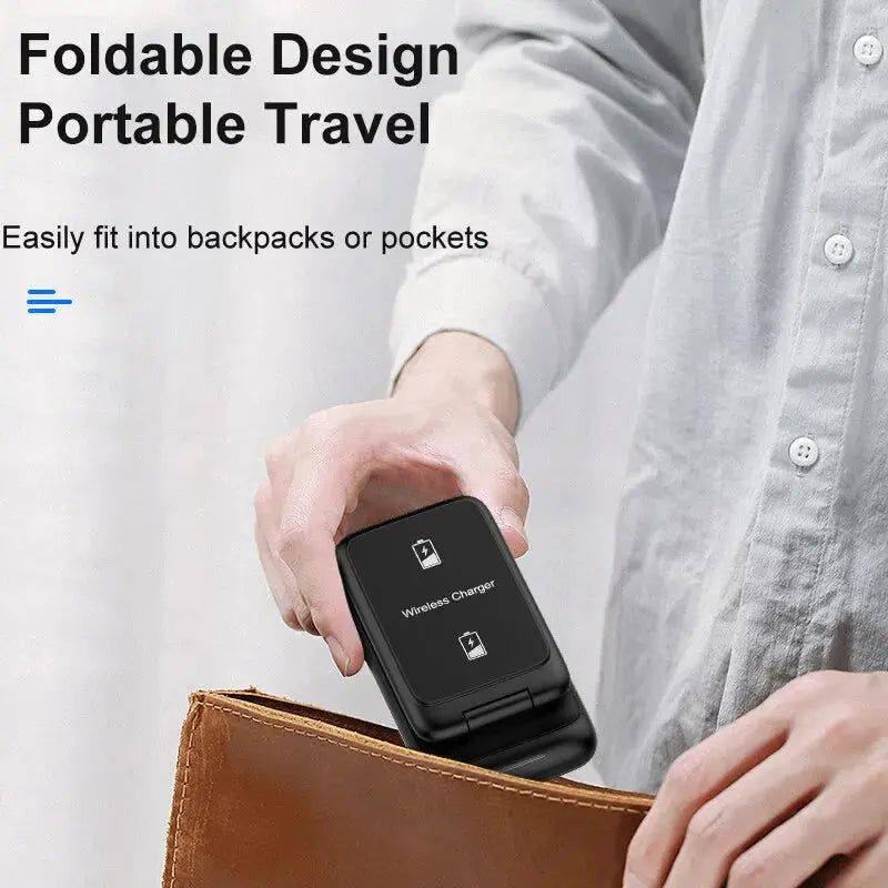 Estación de carga rápida 3 en 1  para iPhone 14, 13, 12, 11, XS, XR, X, 8, Apple Watch 8, 7, 6, Airpods Pro, 15W alidrosip