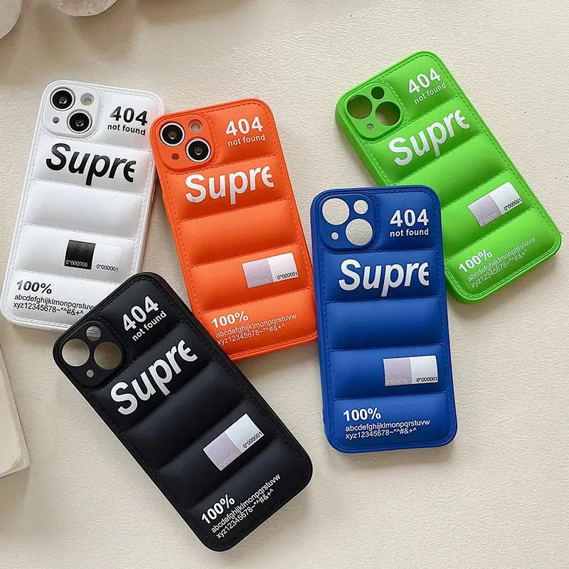 Fashion Brand Down Jacket Phone The Puffer Case For IPhone 14 13 12 11 Pro Max X XS XR 7 8 Plus Soft Silicone Cover 404 TNFace - La zona Apple