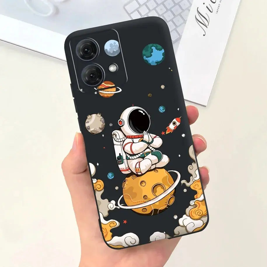 Funda de Silicona Suave Astronauta para Motorola Moto G54 y Moto G84 - La zona Apple