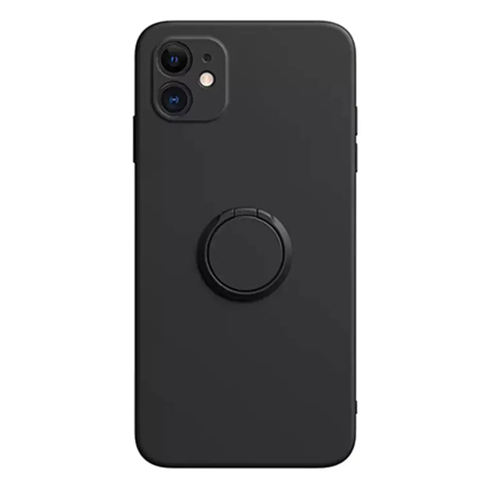 Funda Para Iphone Silicona Líquida Flexible Microfibra Suave Soporte  Anillo Giratorio Magnético Varios Colores Naranaje Negro Azul Morado Verde alidrosip