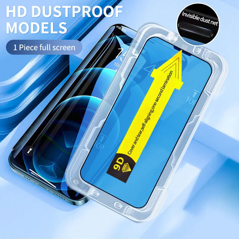 Funda completa de vidrio templado 9D para iphone, Protector de pantalla para iphone 15, 14, 13, 12, 11 Pro Max, 15 Pro, XR, XS MAX - La zona Apple