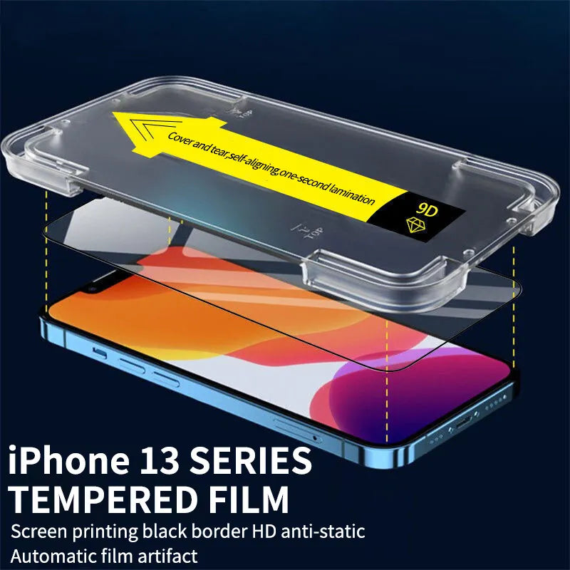 Funda completa de vidrio templado 9D para iphone, Protector de pantalla para iphone 15, 14, 13, 12, 11 Pro Max, 15 Pro, XR, XS MAX - La zona Apple