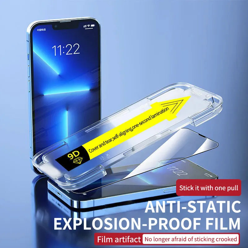 Funda completa de vidrio templado 9D para iphone, Protector de pantalla para iphone 15, 14, 13, 12, 11 Pro Max, 15 Pro, XR, XS MAX - La zona Apple