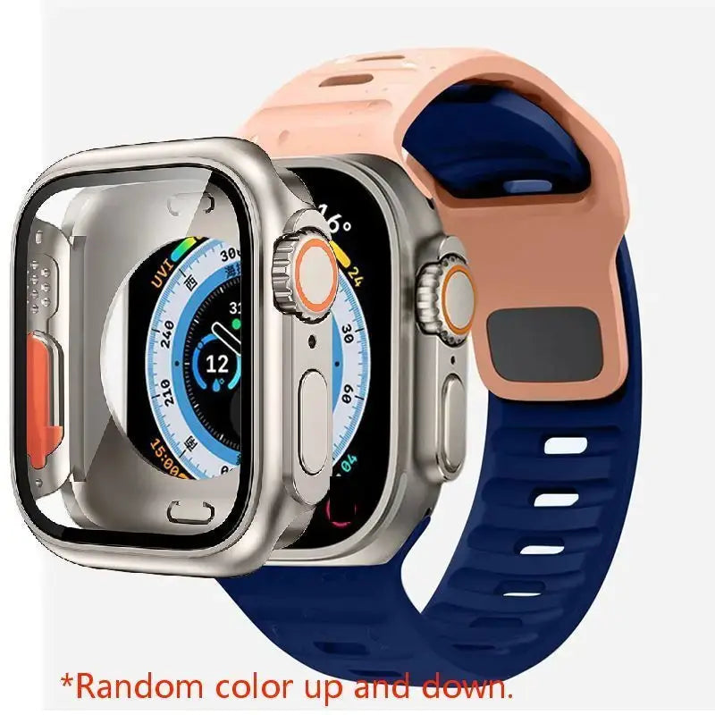 Funda completa y correa deportiva para Apple Watch 45mm, 44mm, 40mm, 41mm.Series 3, 4, 5, 6, Se, 7, 8 - La zona Apple