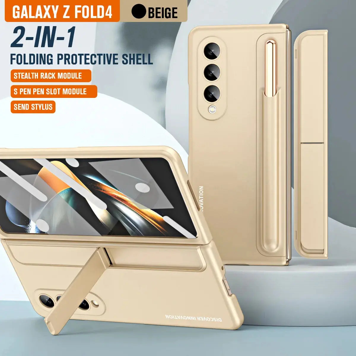 Funda con soporte para bolígrafo, Protector trasero para Samsung Galaxy Z Fold4 5, bolsillo SPen, Z Fold4 5 stylus - La zona Apple
