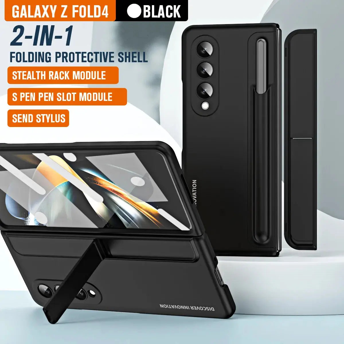 Funda con soporte para bolígrafo, Protector trasero para Samsung Galaxy Z Fold4 5, bolsillo SPen, Z Fold4 5 stylus - La zona Apple
