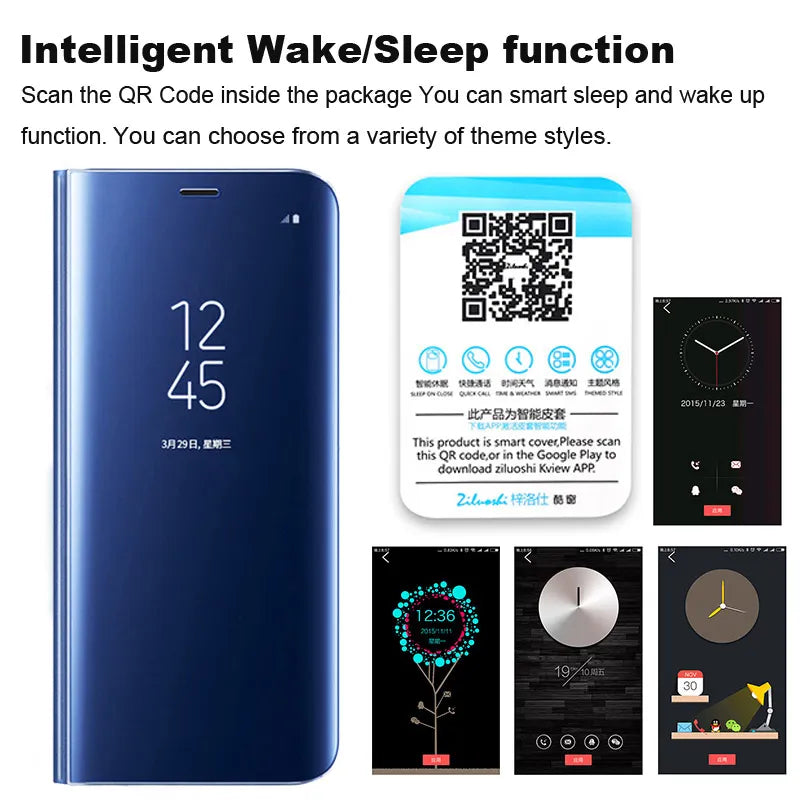 Funda con Tapa de Espejo para Samsung Galaxy - Estilo Moderno - La zona Apple