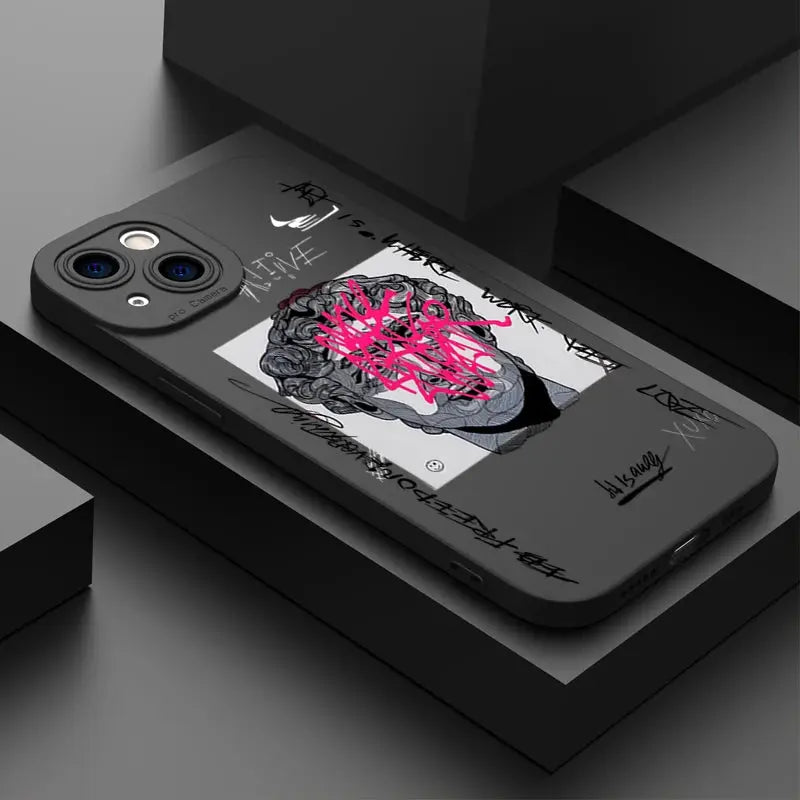 Funda de Graffiti Great Art Esthetic David para iPhone 15 Pro Max, fundas para iPhone 14 13 12 11 XS Max XR X 7 8 Plus SE 2 2020, cubierta suave - La zona Apple