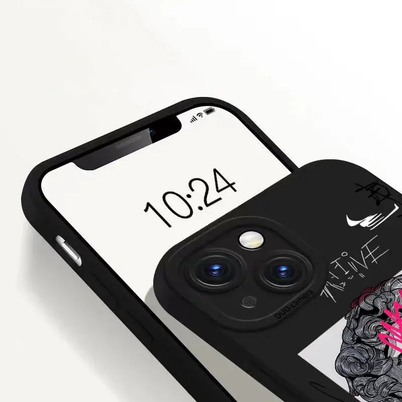 Funda de Graffiti Great Art Esthetic David para iPhone 15 Pro Max, fundas para iPhone 14 13 12 11 XS Max XR X 7 8 Plus SE 2 2020, cubierta suave - La zona Apple