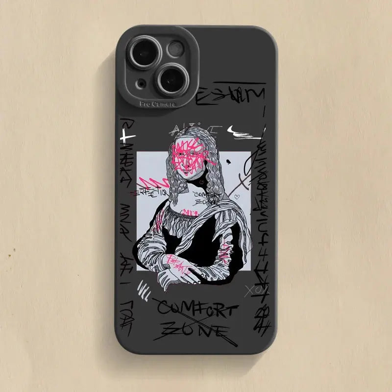 Funda de Graffiti Great Art Esthetic David para iPhone 15 Pro Max, fundas para iPhone 14 13 12 11 XS Max XR X 7 8 Plus SE 2 2020, cubierta suave - La zona Apple