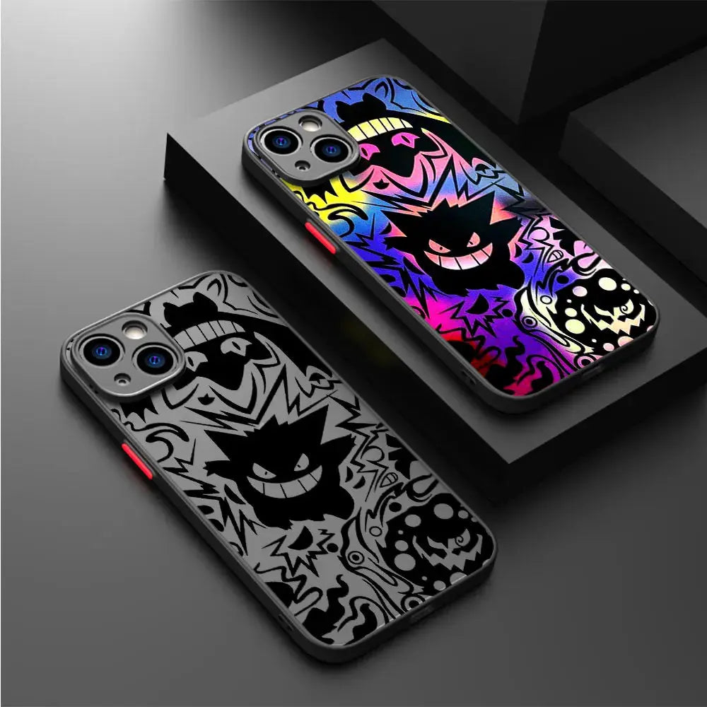 Funda de Pokémon Gengar de lujo para iPhone 15 SE XS X 14 Plus 11 12 Mini 13 Pro Max 8 XR 7 6S Plus 13 Mini XS Max Coque Soft Cover - La zona Apple