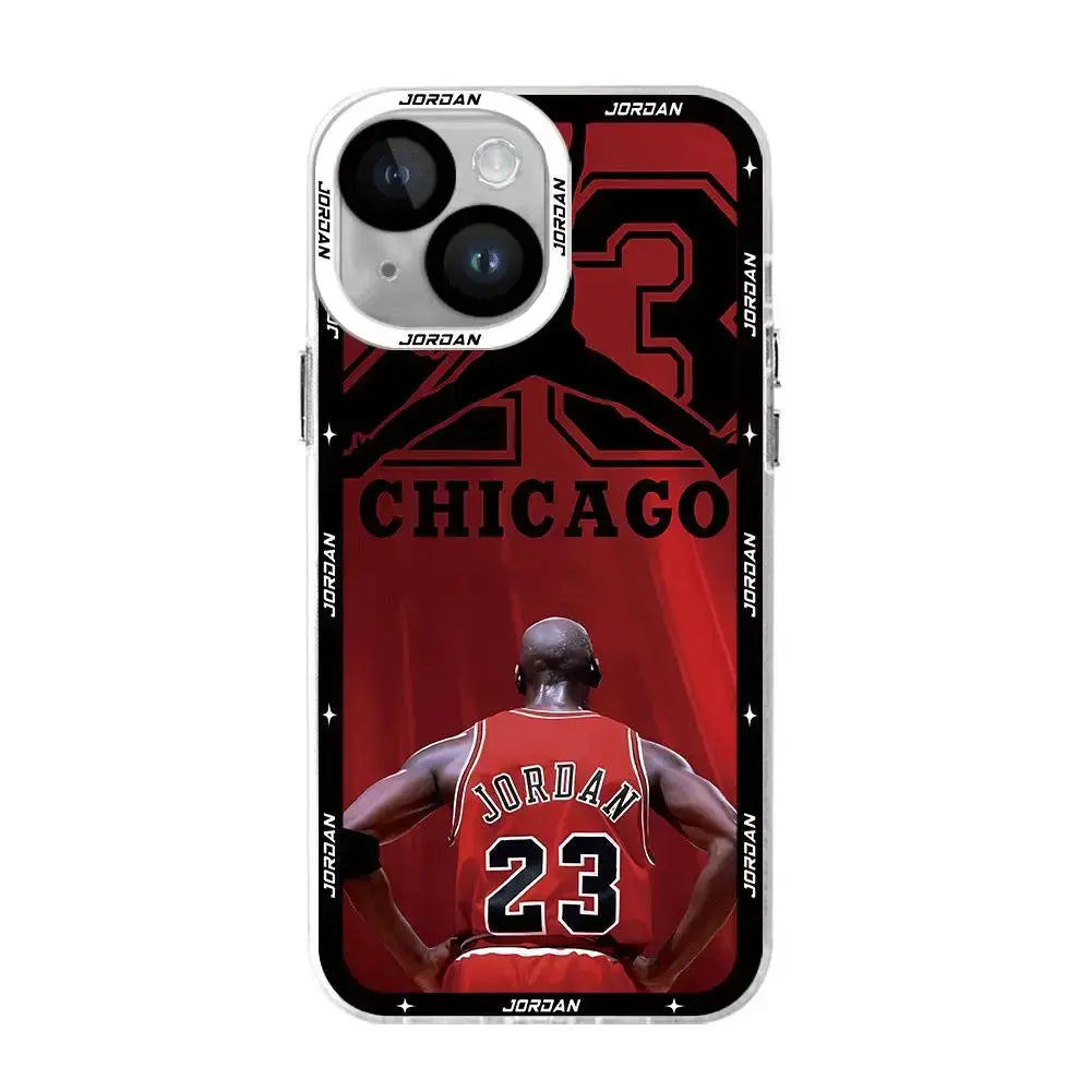 Funda de baloncesto con número 23 para Apple iPhone, 15, 11, 7, 6s, 14 Pro, XR, 15 Plus, 13 Pro Max, 8, 12 Mini, X, XS, SE, bolsa suave transparente - La zona Apple