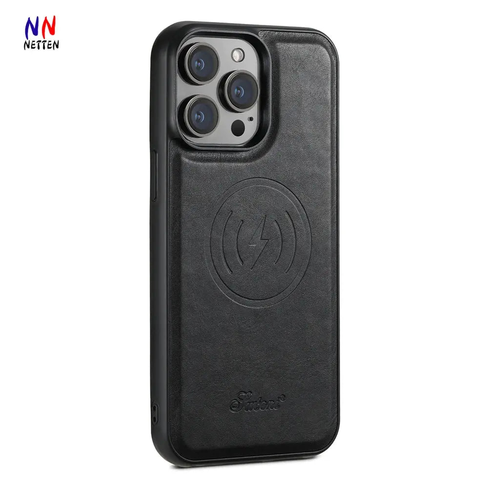 Funda de Cuero PU Premium para iPhone con Cartera Magnética y Soporte Magsafe - La zona Apple