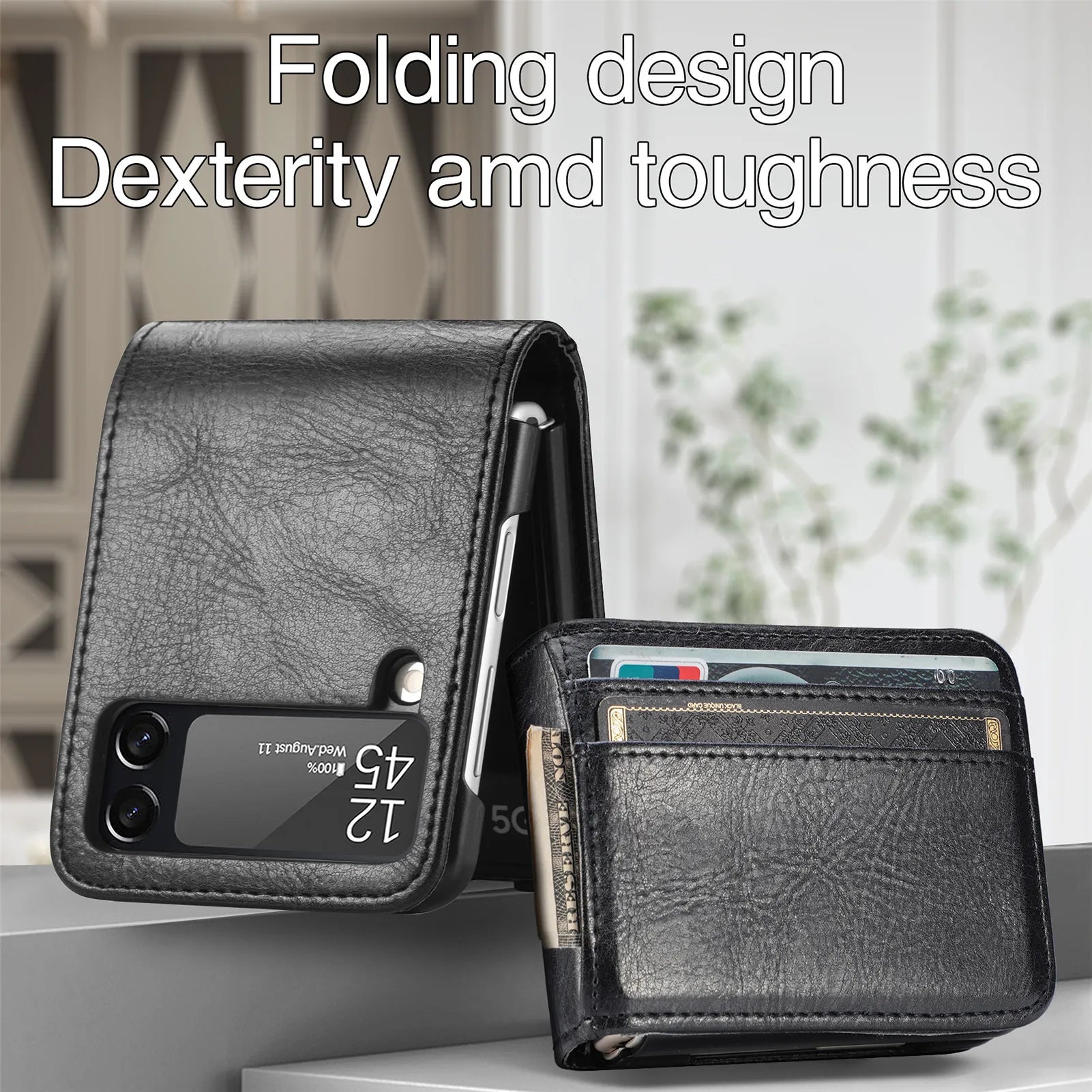 Funda de cuero para Samsung Galaxy Z Flip 3 5 Flip5 Flip4 Flip3 5G Flip 4 2 flip2 - La zona Apple