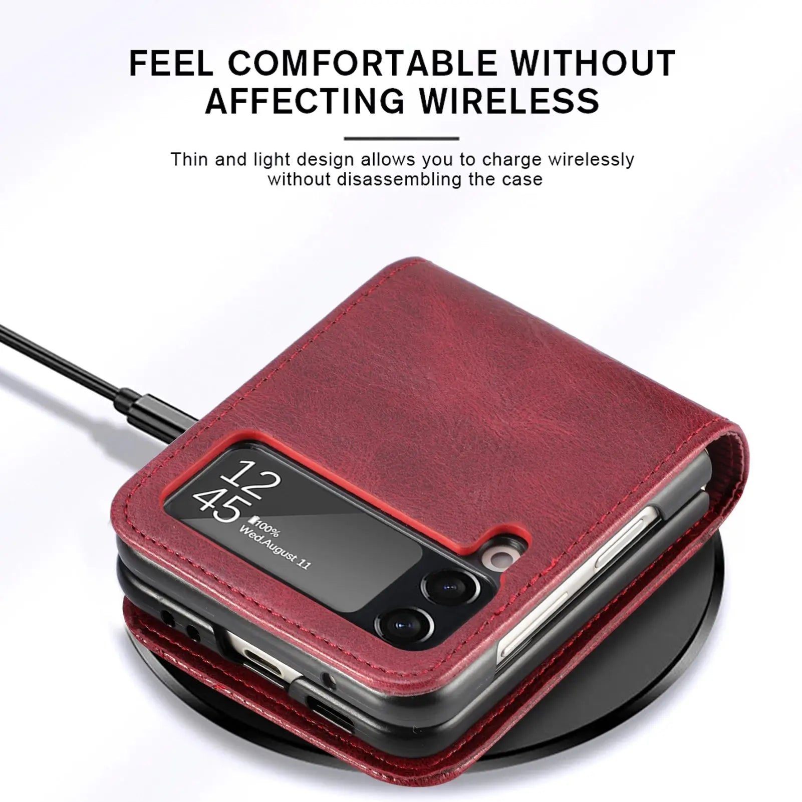 Funda de cuero para Samsung Galaxy Z Flip 3 5 Flip5 Flip4 Flip3 5G Flip 4 2 flip2 - La zona Apple