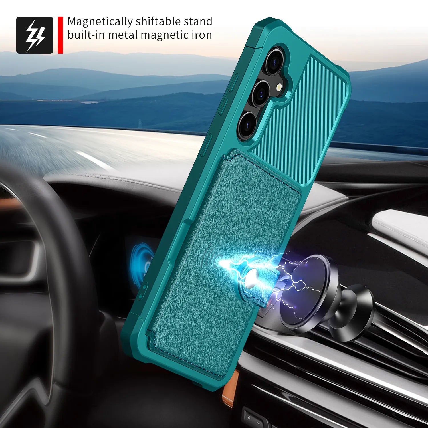 Funda de TPU para tarjetas magnéticas, cartera para Samsung A54, A14, A34, A13, A23, A33, A53, A73, A52, A72, S20 Plus, S23, S21 Ultra, S22 - La zona Apple