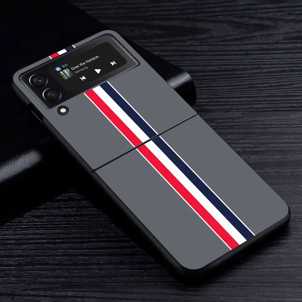 Funda de lujo para Samsung Galaxy Z Flip 3, 4, 5G, Flip4, Flip3, carcasa dura negra para teléfono PC, Zflip3, Zflip4 - La zona Apple