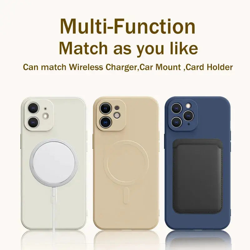 Funda de silicona líquida para iPhone 15, 11, 13, 12, 14 Pro Max, Mini, XR, Xs Plus, SE, carga inalámbrica magnética para Magsafe La zona Apple