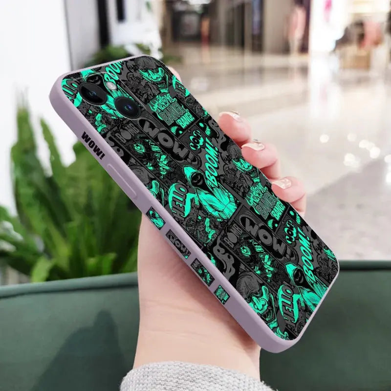 Funda de silicona para teléfono móvil iPhone, carcasa con diseño de murciélagos en el dedo medio para iPhone 15, 14, 13, 12, 11, X, XR, XS, SE2, SE2020, 8, 7, 6, 6S Plus Pro Max Mini - La zona Apple