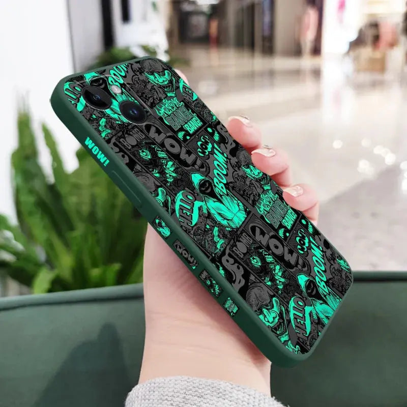 Funda de silicona para teléfono móvil iPhone, carcasa con diseño de murciélagos en el dedo medio para iPhone 15, 14, 13, 12, 11, X, XR, XS, SE2, SE2020, 8, 7, 6, 6S Plus Pro Max Mini - La zona Apple