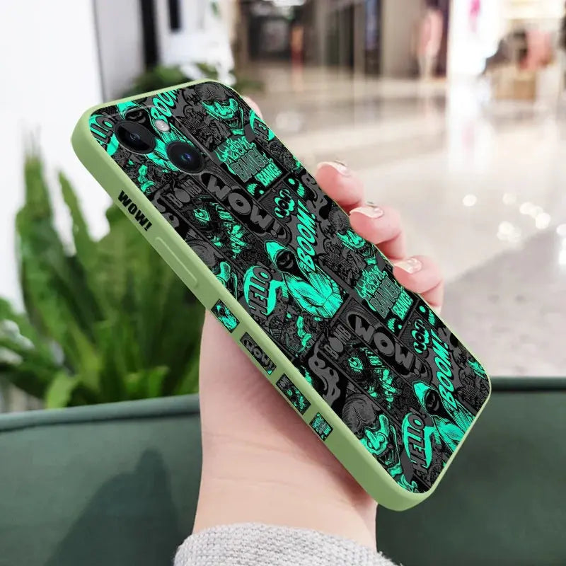 Funda de silicona para teléfono móvil iPhone, carcasa con diseño de murciélagos en el dedo medio para iPhone 15, 14, 13, 12, 11, X, XR, XS, SE2, SE2020, 8, 7, 6, 6S Plus Pro Max Mini - La zona Apple