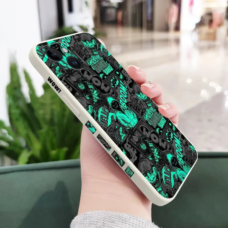 Funda de silicona para teléfono móvil iPhone, carcasa con diseño de murciélagos en el dedo medio para iPhone 15, 14, 13, 12, 11, X, XR, XS, SE2, SE2020, 8, 7, 6, 6S Plus Pro Max Mini - La zona Apple