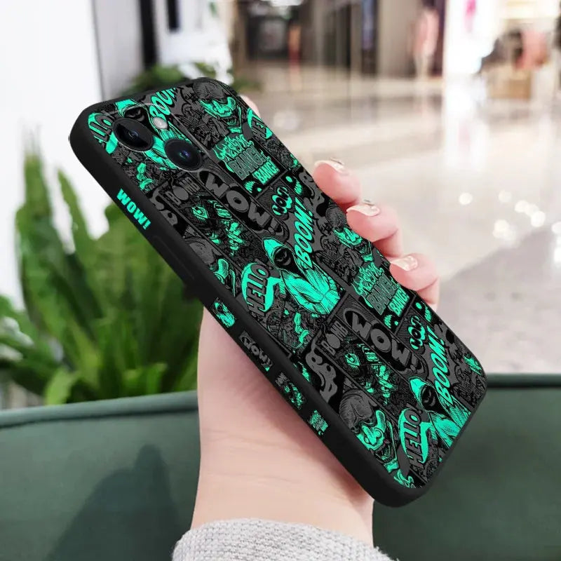 Funda de silicona para teléfono móvil iPhone, carcasa con diseño de murciélagos en el dedo medio para iPhone 15, 14, 13, 12, 11, X, XR, XS, SE2, SE2020, 8, 7, 6, 6S Plus Pro Max Mini - La zona Apple