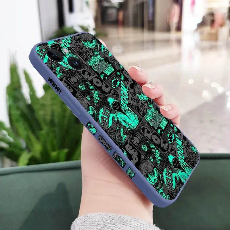 Funda de silicona para teléfono móvil iPhone, carcasa con diseño de murciélagos en el dedo medio para iPhone 15, 14, 13, 12, 11, X, XR, XS, SE2, SE2020, 8, 7, 6, 6S Plus Pro Max Mini - La zona Apple