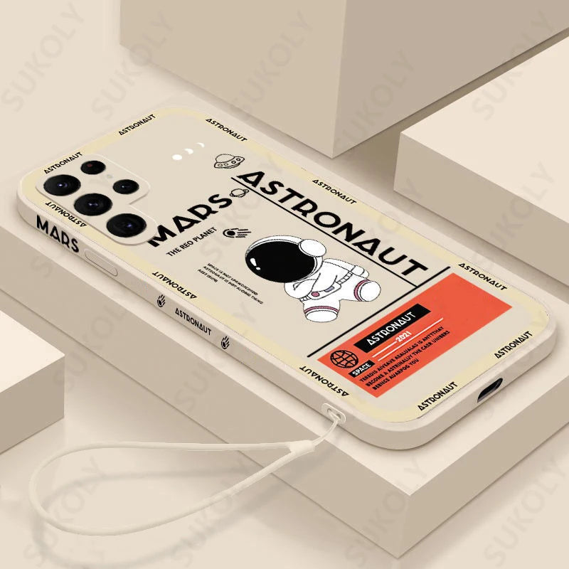 Funda astronauta de silicona  para Samsung Galaxy S22, S23 Ultra, S21, S20 FE, A52s, A53, A32, A14, A54, A13 - La zona Apple