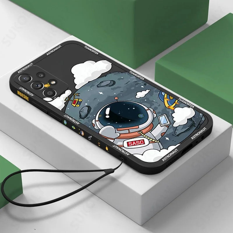 Funda astronauta de silicona  para Samsung Galaxy S22, S23 Ultra, S21, S20 FE, A52s, A53, A32, A14, A54, A13 - La zona Apple