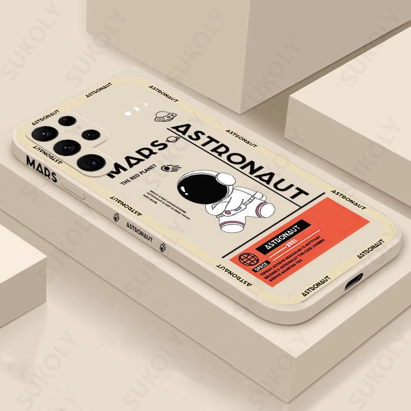 Funda astronauta de silicona  para Samsung Galaxy S22, S23 Ultra, S21, S20 FE, A52s, A53, A32, A14, A54, A13 - La zona Apple