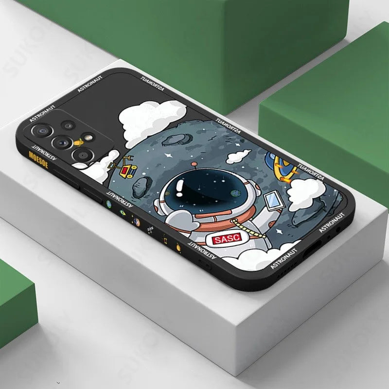 Funda astronauta de silicona  para Samsung Galaxy S22, S23 Ultra, S21, S20 FE, A52s, A53, A32, A14, A54, A13 - La zona Apple