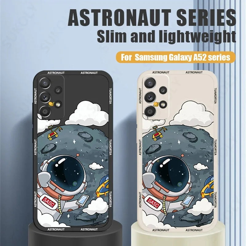 Funda astronauta de silicona  para Samsung Galaxy S22, S23 Ultra, S21, S20 FE, A52s, A53, A32, A14, A54, A13 - La zona Apple
