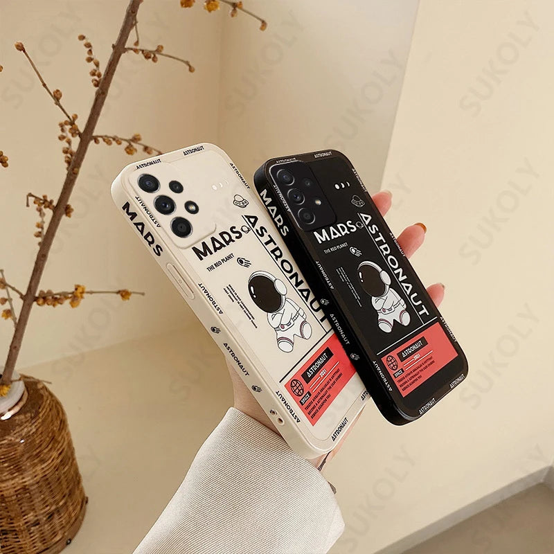 Funda astronauta de silicona  para Samsung Galaxy S22, S23 Ultra, S21, S20 FE, A52s, A53, A32, A14, A54, A13 - La zona Apple