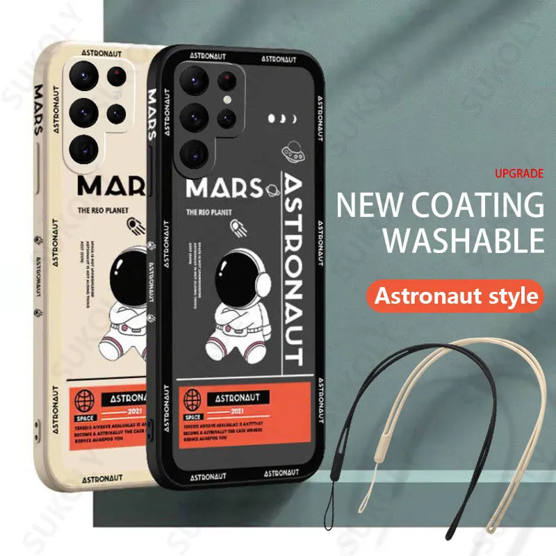 Funda astronauta de silicona  para Samsung Galaxy S22, S23 Ultra, S21, S20 FE, A52s, A53, A32, A14, A54, A13 - La zona Apple