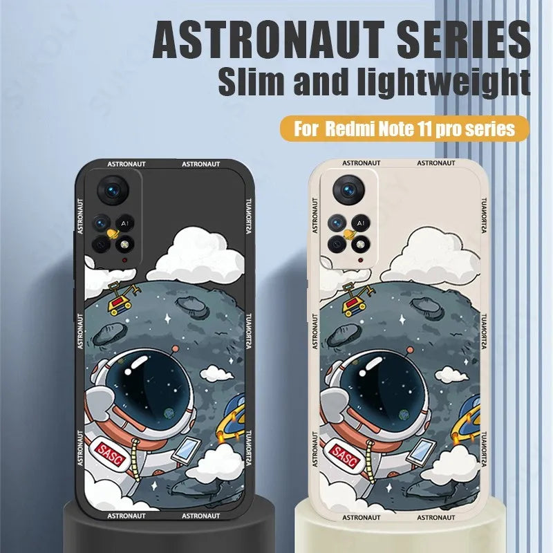 Funda astronauta  de Silicona para Xiaomi Redmi Note 10, 9, 12, 11 Pro, 11S, Mi 11 Lite, 5G, Poco X5, X3, NFC, 11T, 12T, Redmi 10: Protección y Estilo - La zona Apple