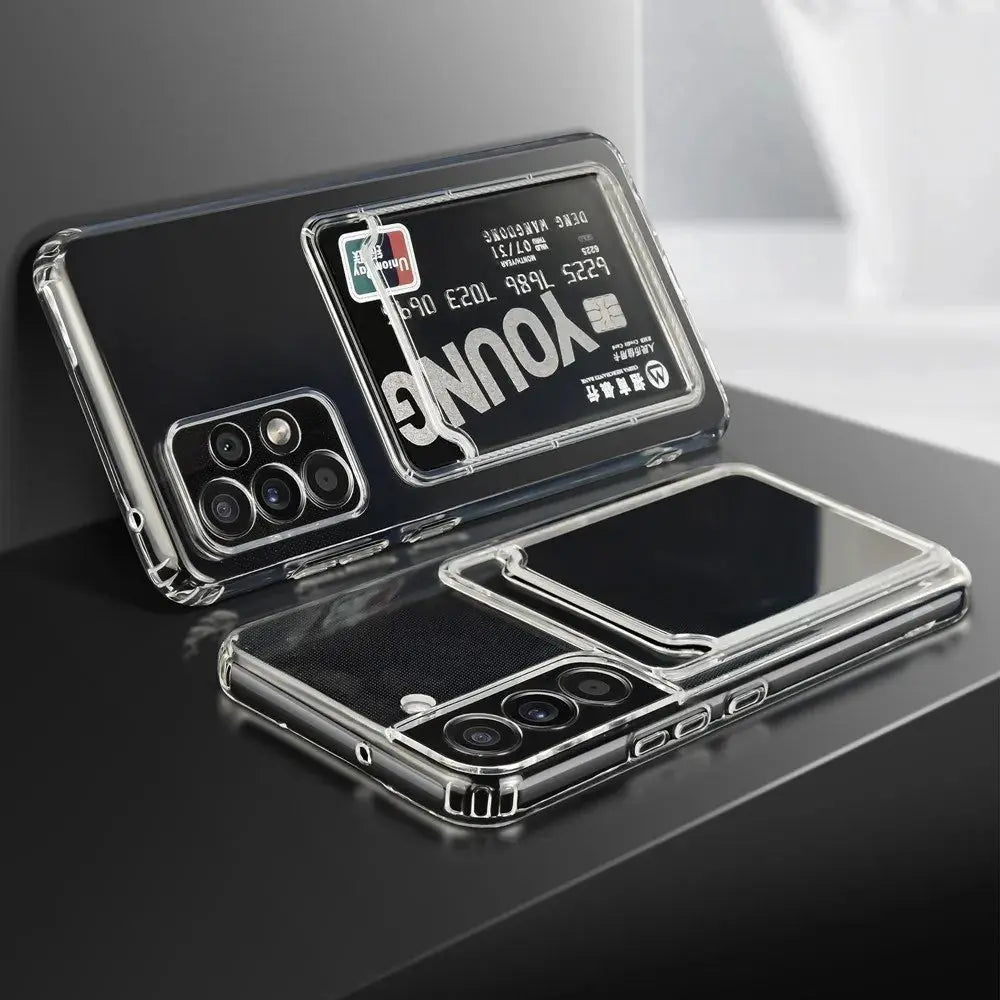Funda de silicona suave transparente con tarjetero para Samsung Galaxy S22, S21 Ultra, S23 Plus, S10, S9, Note 20, 8, 10 Plus - La zona Apple