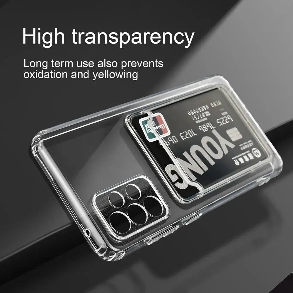 Funda de silicona suave transparente con tarjetero para Samsung Galaxy S22, S21 Ultra, S23 Plus, S10, S9, Note 20, 8, 10 Plus - La zona Apple