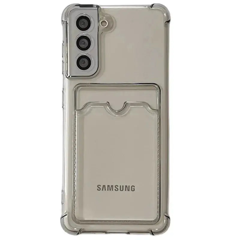 Funda de silicona suave transparente con tarjetero para Samsung Galaxy S22, S21 Ultra, S23 Plus, S10, S9, Note 20, 8, 10 Plus - La zona Apple