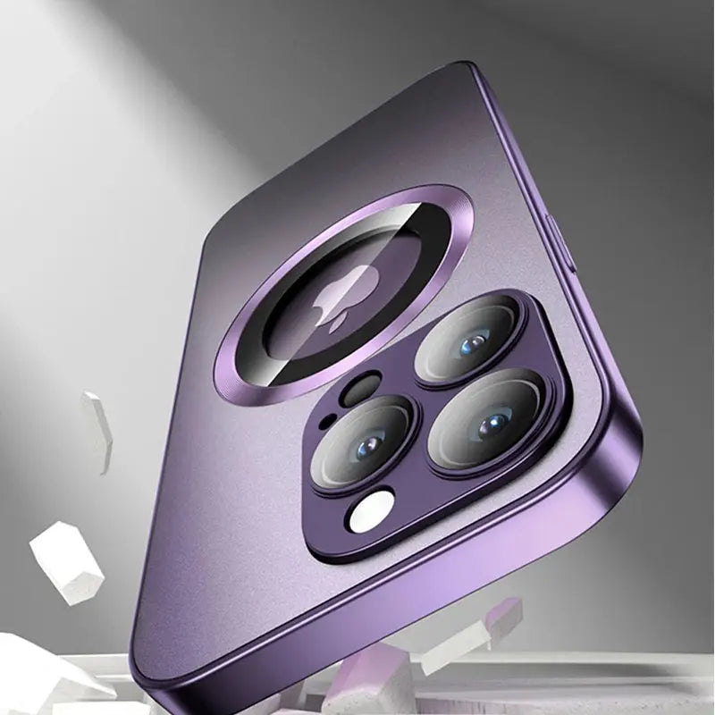 Funda de Teléfono Magsafe con Protección de Lente de Cámara de Vidrio Mate  iPhone 14, 13, 12, 11, 15 Pro Max - La zona Apple