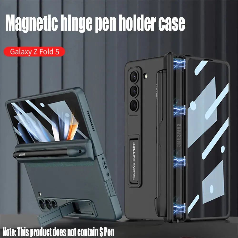 Funda de teléfono con bisagra magnética para Samsung Galaxy Z, carcasa protectora de pantalla de cámara, a prueba de golpes, 5G - La zona Apple