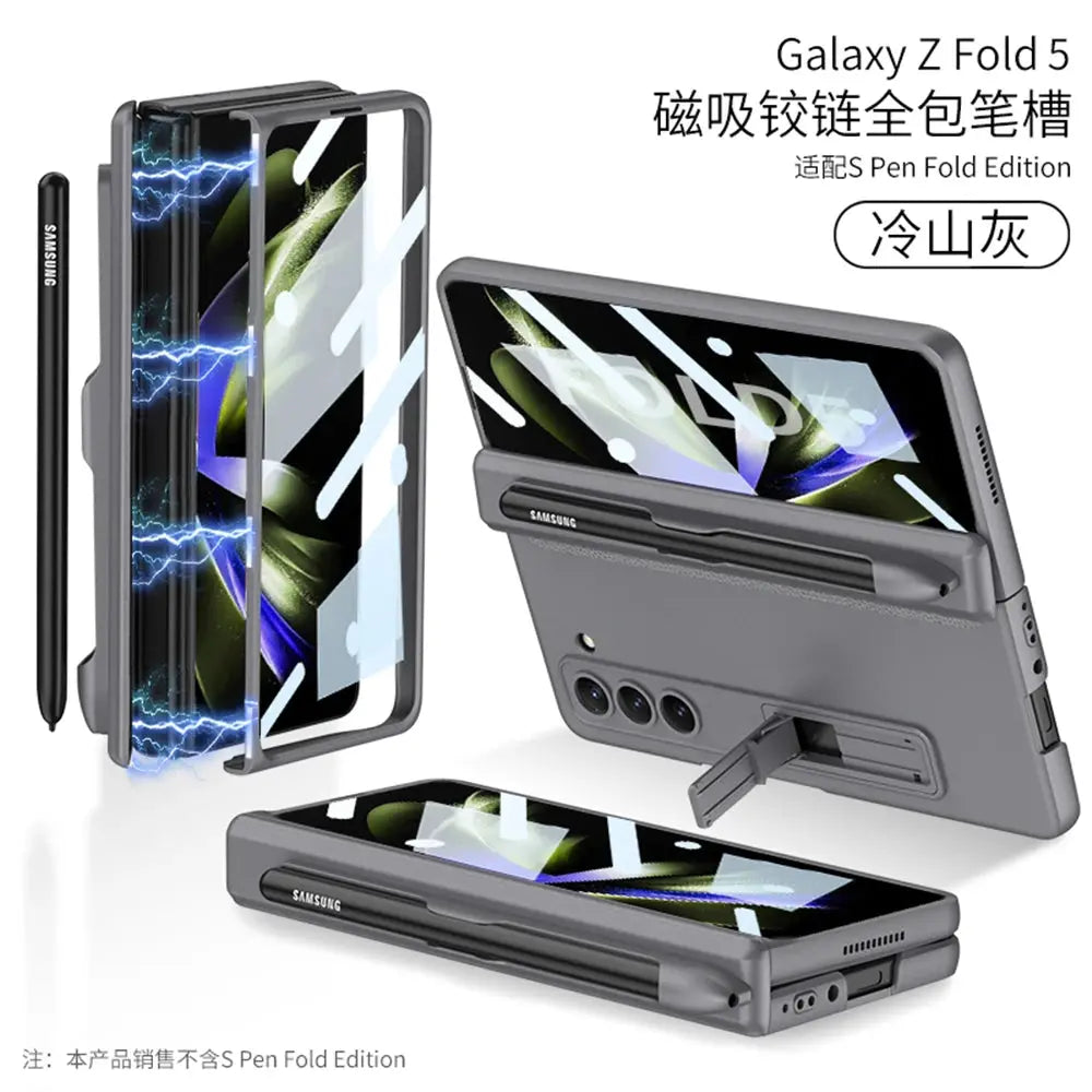 Funda de teléfono con bisagra magnética para Samsung Galaxy Z, carcasa protectora de pantalla de cámara, a prueba de golpes, 5G - La zona Apple