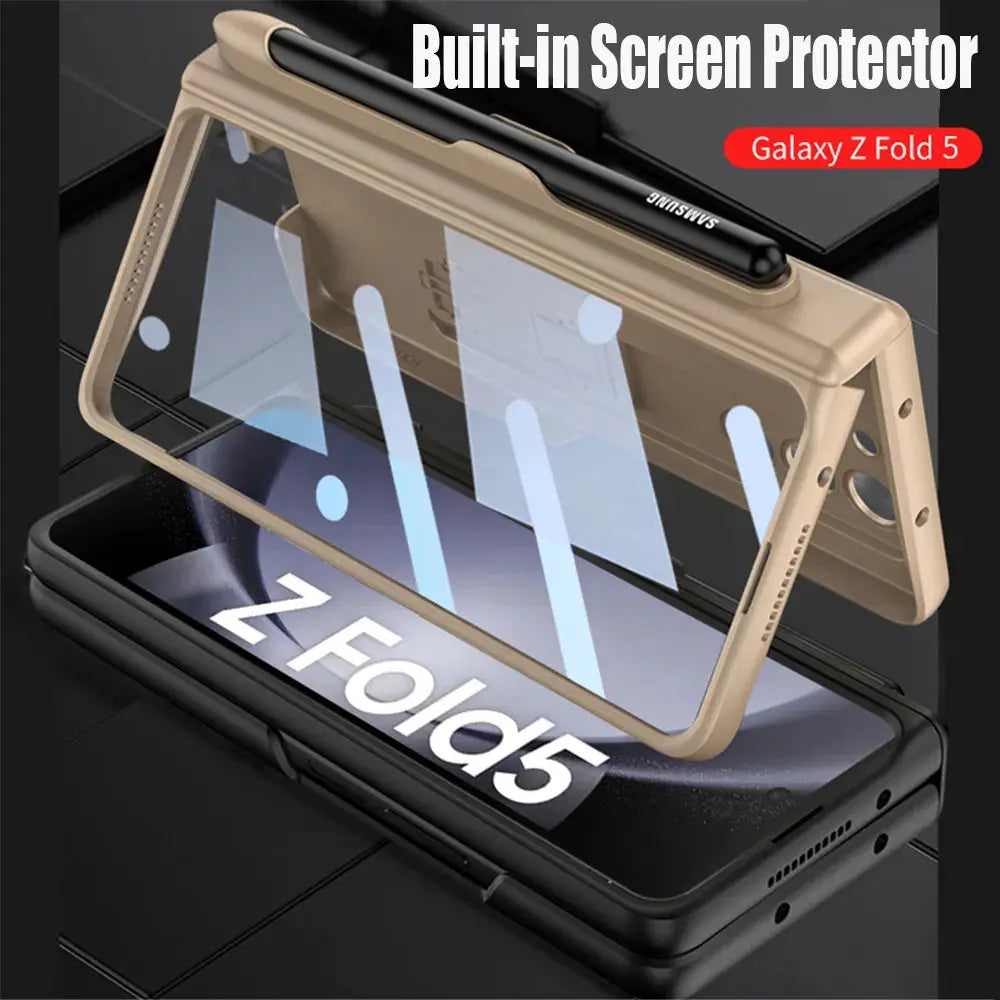 Funda de teléfono con bisagra magnética para Samsung Galaxy Z, carcasa protectora de pantalla de cámara, a prueba de golpes, 5G - La zona Apple