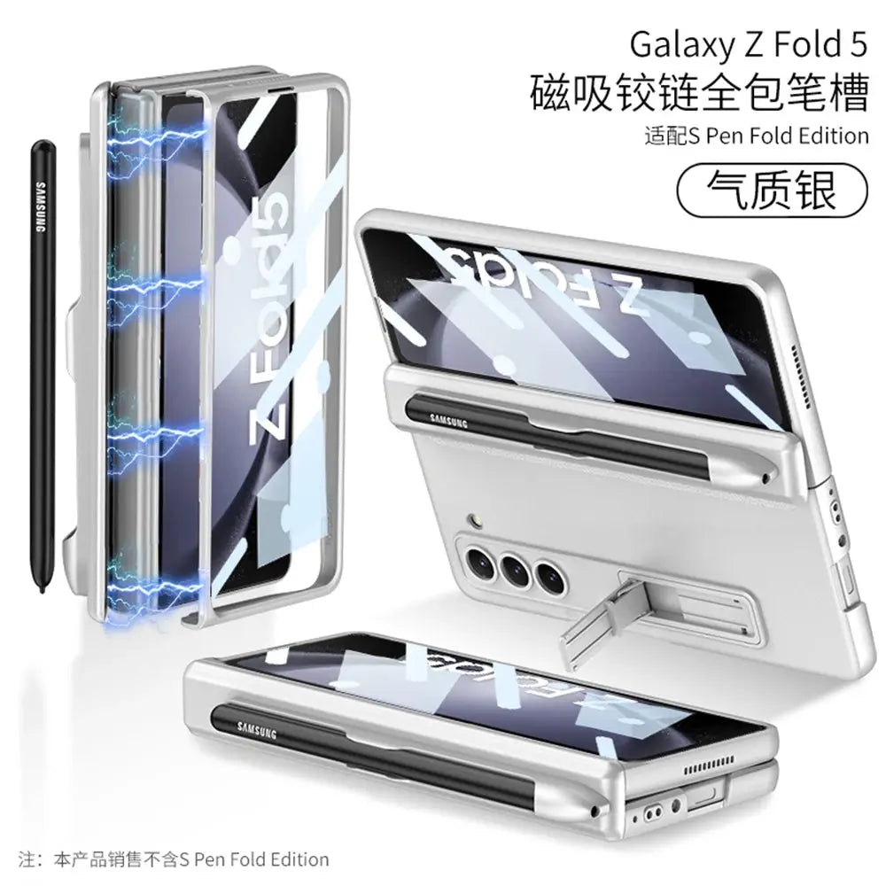 Funda de teléfono con bisagra magnética para Samsung Galaxy Z, carcasa protectora de pantalla de cámara, a prueba de golpes, 5G - La zona Apple