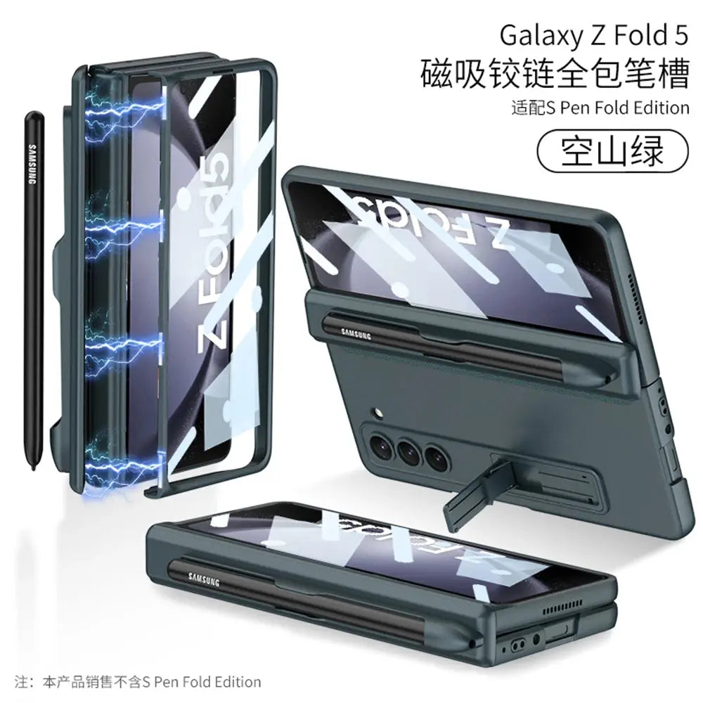 Funda de teléfono con bisagra magnética para Samsung Galaxy Z, carcasa protectora de pantalla de cámara, a prueba de golpes, 5G - La zona Apple