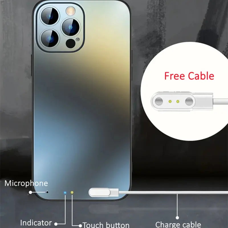 Funda con superficie inoxidable esmerilada para iPhone 11, 12, 13, 14 Pro Max con círculo LED oculto - La zona Apple